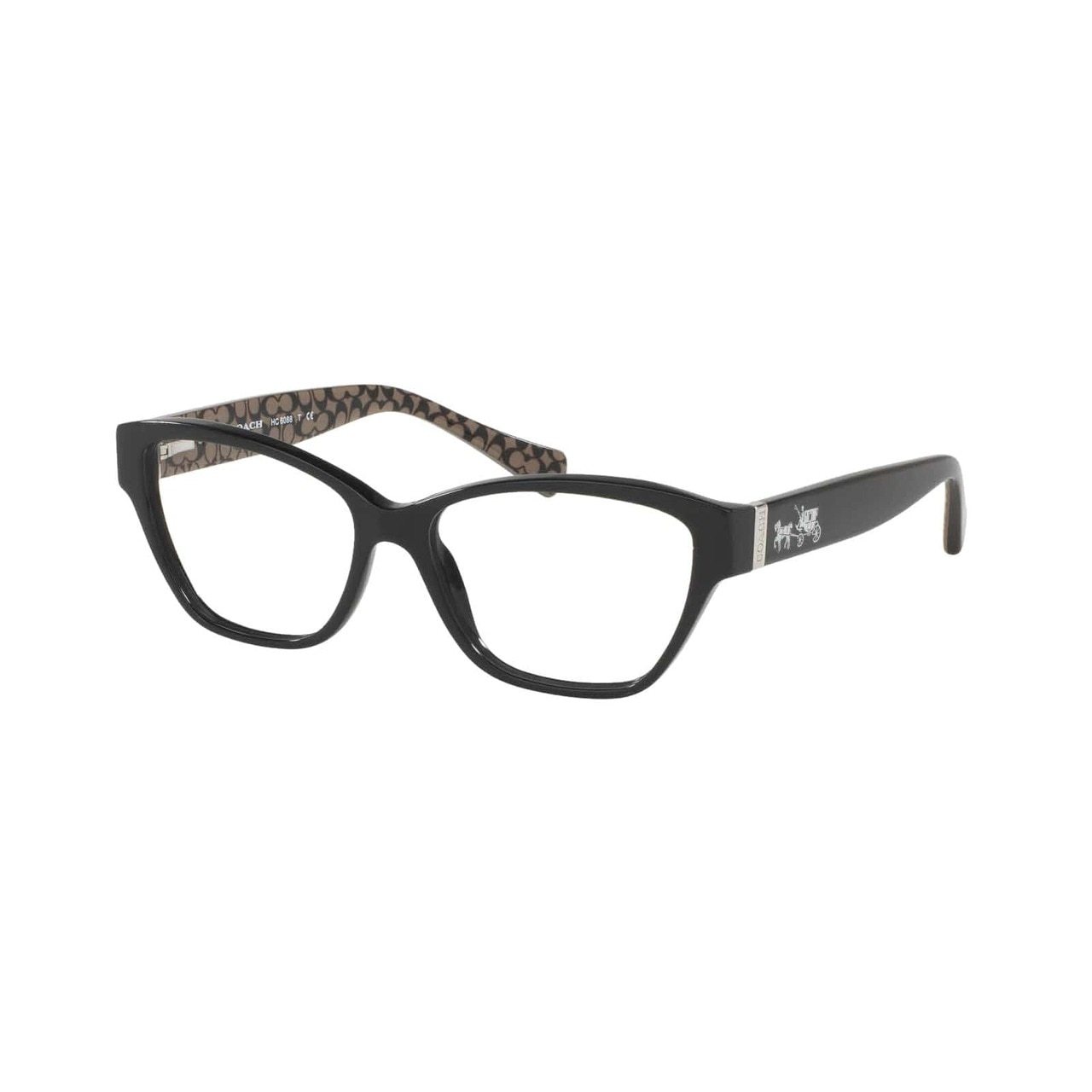 Coach HC6088-5261 Black Military Sig C Cat-Eye Women's Plastic Eyeglasses with a stylish design and durable frame.